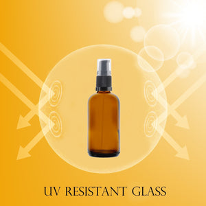 100ml Amber Glass Bottles with Black Treatment Pump and Clear Overcap