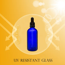 Load image into Gallery viewer, 100ml Blue Glass Bottles with Tamper Resistant Glass Pipettes