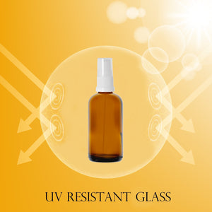 100ml Amber Glass Bottles with White Treatment Pump and Clear Overcap