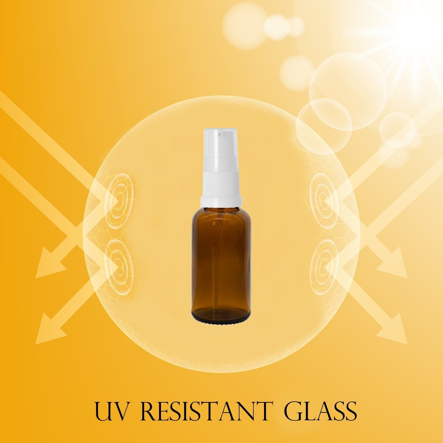 30ml Amber Glass Bottles with White Treatment Pump and Clear Overcap