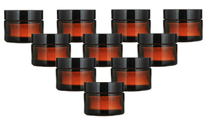 10ml Amber Brown Glass Jar with Black PP Lid