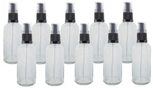 Load image into Gallery viewer, 100ml Clear Glass Bottles with Black Treatment Pump and Clear Overcap