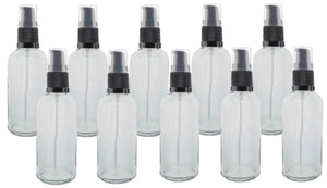 100ml Clear Glass Bottles with Black Treatment Pump and Clear Overcap