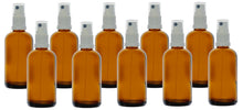 Load image into Gallery viewer, 100ml Amber Glass Bottles with White Atomiser Spray and Clear Overcap