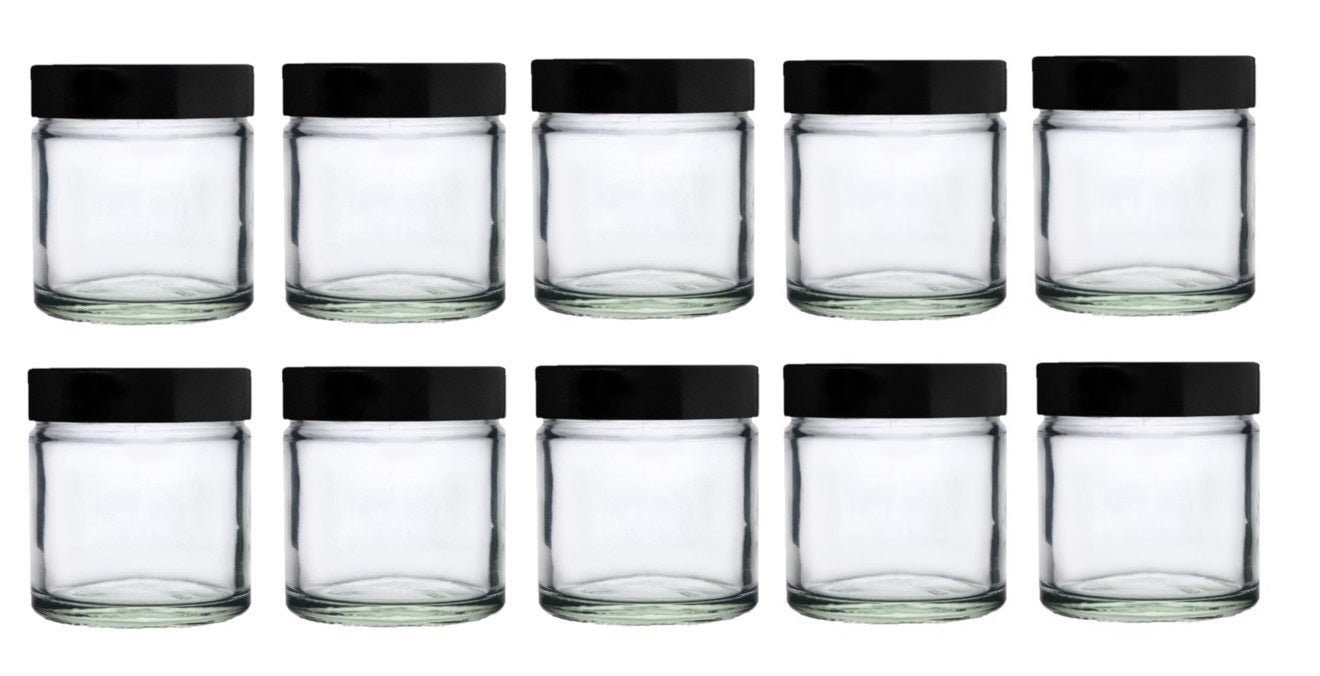 60ml Clear Glass Jar with Black Urea Lid
