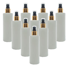 Load image into Gallery viewer, 250ml White Plastic HDPE Bottle with Gold/Black Finger Spray