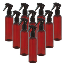 Load image into Gallery viewer, 200ml Tall Amber Plastic PET Bottle with 24mm 410 Black Trigger Spray