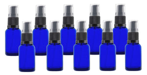 15ml Blue Glass Bottles with Black Treatment Pump and Clear Overcap