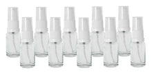 Load image into Gallery viewer, 10ml Clear Glass Bottles with White Treatment Pump with Clear Overcap