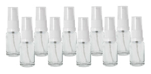 10ml Clear Glass Bottles with White Treatment Pump with Clear Overcap