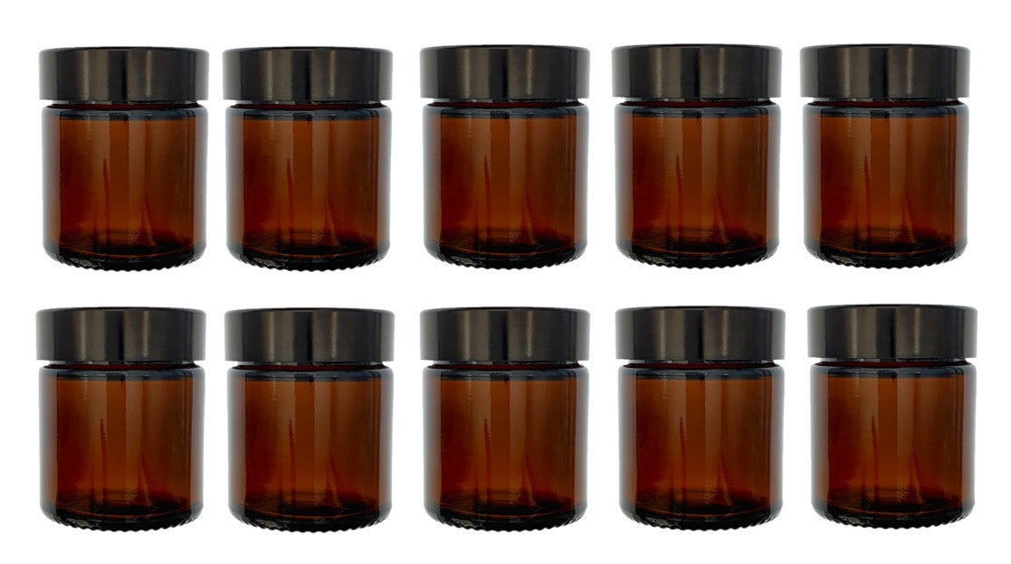 30ml Amber Brown Glass Jar with Black Urea Lid