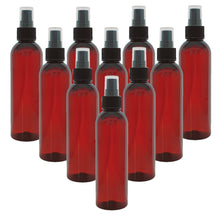 Load image into Gallery viewer, 200ml Tall Amber Plastic PET Bottle with 24/410 Black Finger Spray