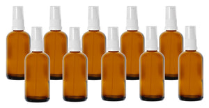 100ml Amber Glass Bottles with White Treatment Pump and Clear Overcap