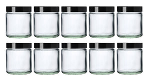 120ml Clear Glass Jar with Black Urea Lid