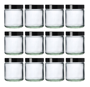 120ml Clear Glass Jar with Black Urea Lid