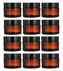 10ml Amber Brown Glass Jar with Black PP Lid