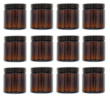 Load image into Gallery viewer, 120ml Amber Brown Glass Jar with Black Urea Lid