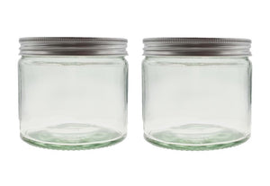 250ml Clear Glass Jar with Brushed Aluminum Lid