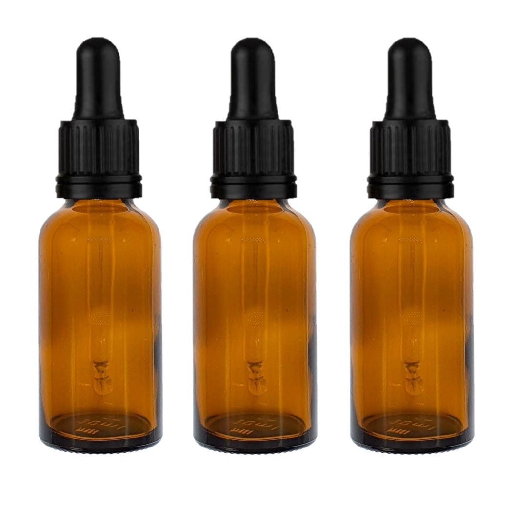 30ml Amber Glass Bottles with Tamper Resistant Glass Pipettes