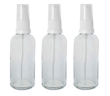 Load image into Gallery viewer, 100ml Clear Glass Bottles with White Treatment Pump and Clear Overcap