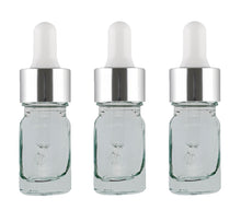 Load image into Gallery viewer, 5ml Clear Glass Bottles with Silver/White Glass Pipettes