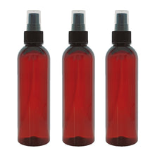 Load image into Gallery viewer, 200ml Tall Amber Plastic PET Bottle with 24/410 Black Finger Spray