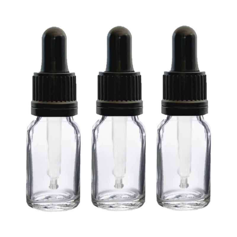 10ml Clear Glass Bottles with Tamper Resistant Glass Pipettes