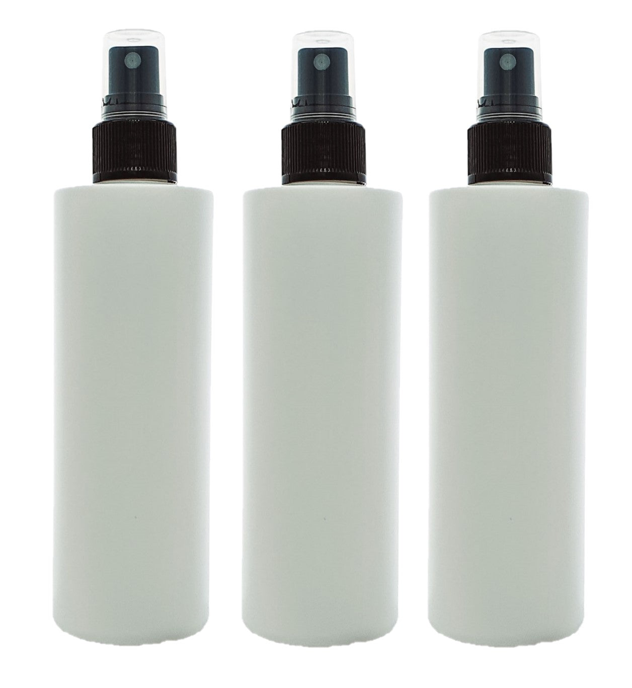 250ml White Plastic HDPE Bottle with Black Finger Spray