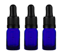 Load image into Gallery viewer, 5ml Blue Glass Bottles with Tamper Resistant Glass Pipettes