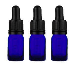 5ml Blue Glass Bottles with Tamper Resistant Glass Pipettes