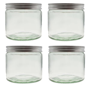 250ml Clear Glass Jar with Brushed Aluminum Lid