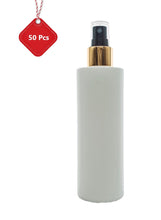 Load image into Gallery viewer, 250ml White Plastic HDPE Bottle with Gold/Black Finger Spray