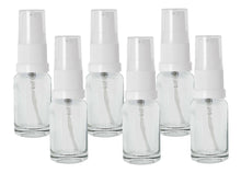 Load image into Gallery viewer, 10ml Clear Glass Bottles with White Treatment Pump with Clear Overcap