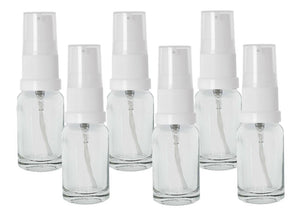 10ml Clear Glass Bottles with White Treatment Pump with Clear Overcap