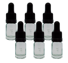 Load image into Gallery viewer, 5ml Clear Glass Bottles with Black Tamper Resistant Glass Pipettes