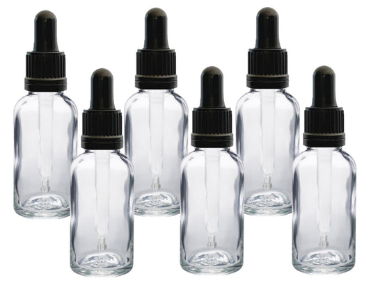 30ml Clear Glass Bottles with Tamper Resistant Glass Pipettes