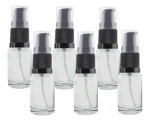 10ml Clear Glass Bottles with Black Treatment Pump with Clear Overcap