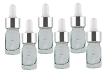Load image into Gallery viewer, 5ml Clear Glass Bottles with Silver/White Glass Pipettes
