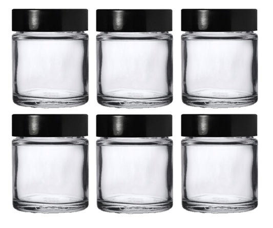 30ml Clear Glass Jar with Black Urea Lid