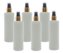 Load image into Gallery viewer, 250ml White Plastic HDPE Bottle with Gold/Black Finger Spray