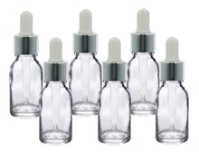 Load image into Gallery viewer, 15ml Clear Glass Bottles with Silver/White Glass Pipettes