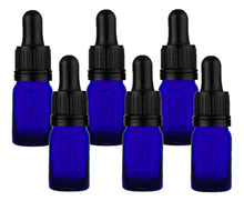 Load image into Gallery viewer, 5ml Blue Glass Bottles with Tamper Resistant Glass Pipettes