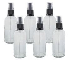 Load image into Gallery viewer, 100ml Clear Glass Bottles with Black Treatment Pump and Clear Overcap